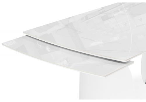 Фото Керамический стол Woodville Готланд 180(240) statuario titan gloss / белый