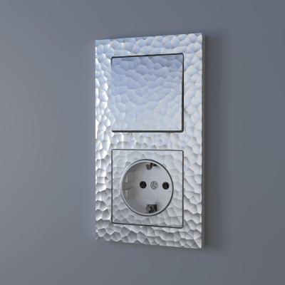 Фото Розетка с заземлением Werkel Hammer W1271006 серебряный