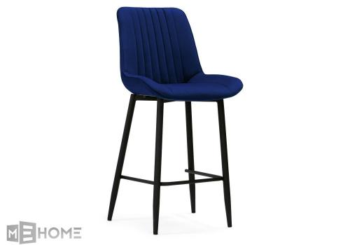 Фото Барный стул Woodville Седа велюр синий / черный