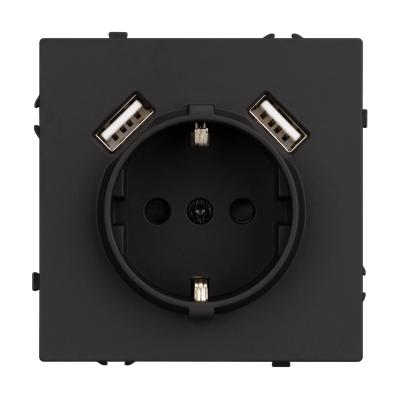 Фото Розетка с USB Type A+A Arlight Nobe 054289 черный