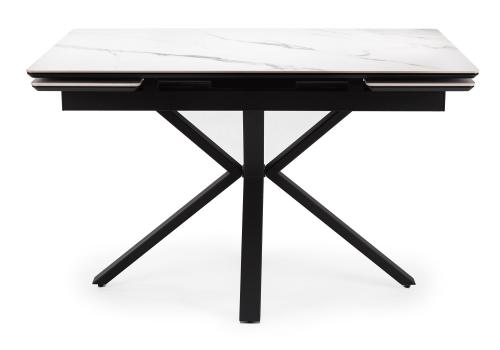 Фото Керамический стол Notta Старлайт 120(180) snow alpin / черный