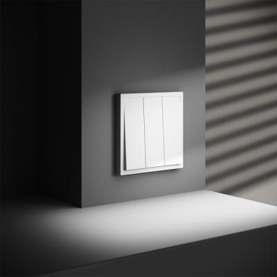 Фото Выключатель встраиваемый трехклавишный Voltum S70, белый матовый, VLS030102