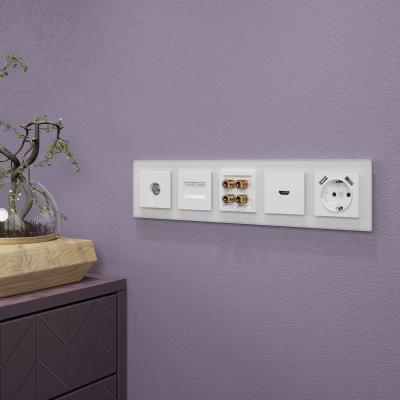 Фото Рамка из стекла на 5 постов Werkel Favorit W0051105 белый матовый