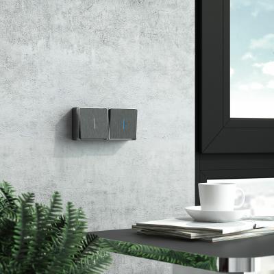 Фото Выключатель одноклавишный с подсветкой Werkel Gallant W5010104 графит рифленый