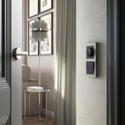 Фото Выключатель одноклавишный проходной с подсветкой Werkel Hammar W1212108 черный