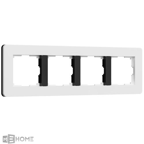 Фото Рамка из поликарбоната на 4 поста Split Werkel W0043068 белый/черный, soft-touch