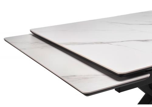 Фото Керамический стол Notta Старлайт 120(180) snow alpin / черный