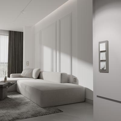 Фото Рамка из стекла на 3 поста Senso Werkel W0033117 дымчатый soft-touch