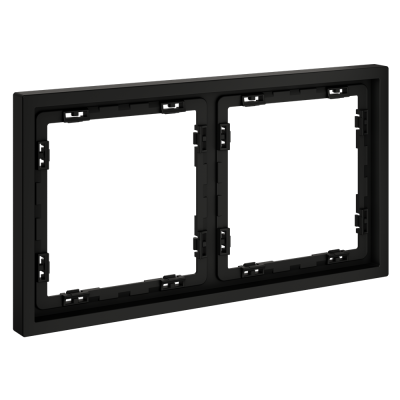 Фото Рамка пластиковая на 2 поста Voltum S70 , черный матовый, VLS100208