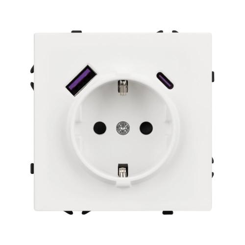 Фото Розетка с USB Type A+C Arlight Nobe 054284 белый