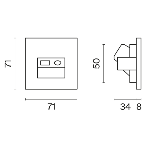 Фото Розетка ТВ+Ethernet RJ-45 кат.6 Voltum S70 VLS060706, титан
