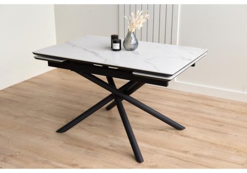 Фото Керамический стол Notta Мэриан 120(180) snow alpin white / черный