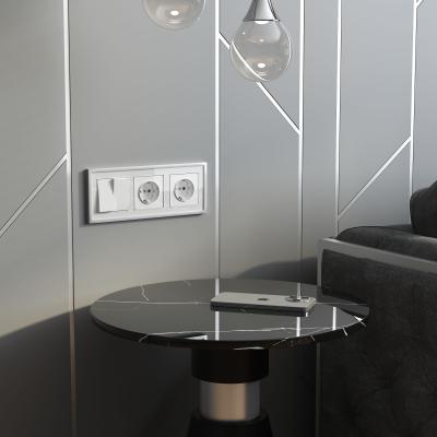 Фото Розетка с заземлением и шторками Werkel W1171141 белый акрил