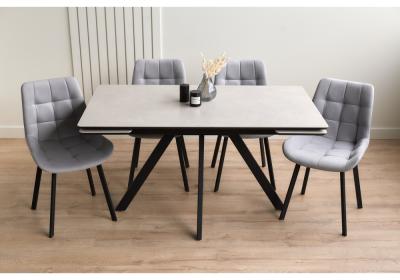 Фото Керамический стол Notta Вилли 140(200) carmen light grey / черный