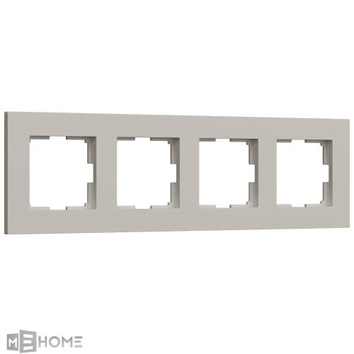 Фото Рамка пластиковая на 4 поста Werkel Slab W0042917 дымчатый софт