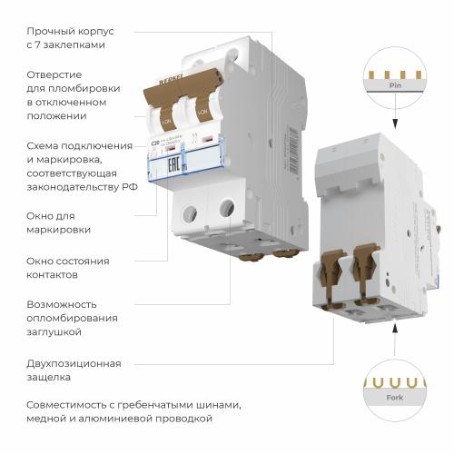 Фото Автоматический выключатель 2P 20A C 4,5кА Werkel W902P204