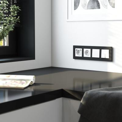 Фото Рамка из поликарбоната на 4 поста Werkel Slab W0042908 черный софт