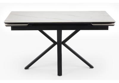 Фото Керамический стол Notta Старлайт 140(200) snow alpin white / черный