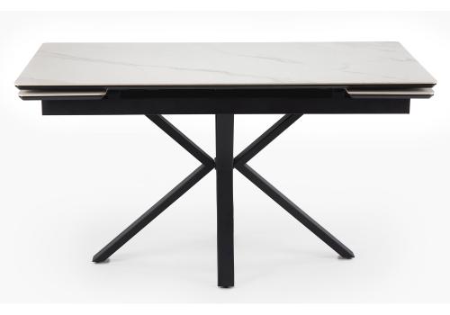 Фото Керамический стол Notta Старлайт 140(200) snow alpin white / черный