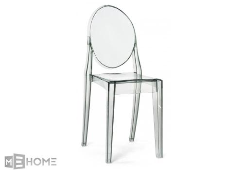 Фото Пластиковый стул Woodville Victoria clear gray