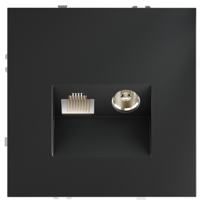 Фото Розетка ТВ+Ethernet RJ-45 кат.6 Voltum S70 VLS060707, графит