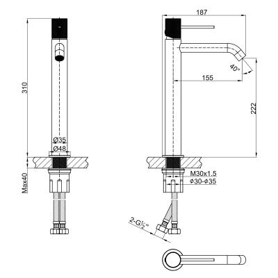 Фото Смеситель для раковины высокий Lemark Karelia LMF-2015S-GM