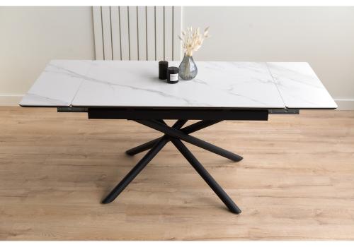 Фото Керамический стол Notta Мэриан 120(180) snow alpin white / черный