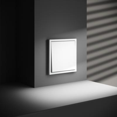 Фото Проходной переключатель одноклавишный Voltum S70, белый матовый, VLS010302