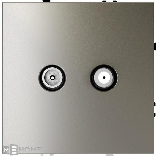 Фото Розетка телевизионная оконечная TV+SAT VOLTUM S70, шелк, VLS060404