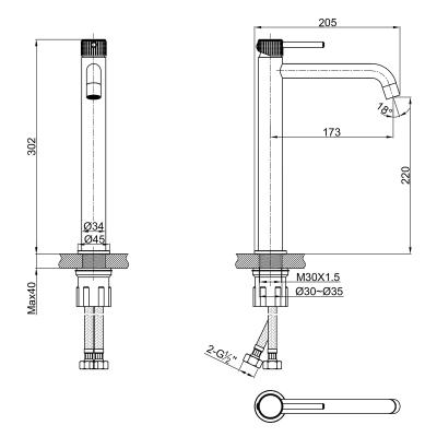 Фото Смеситель для раковины высокий Lemark Beluga LMF-8015B-BRLG