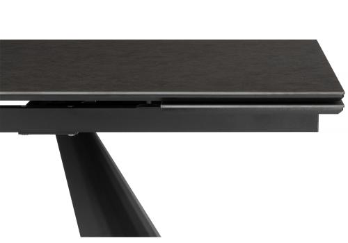 Фото Керамический стол Woodville Шелтон 180(260) massa ink gray / черный