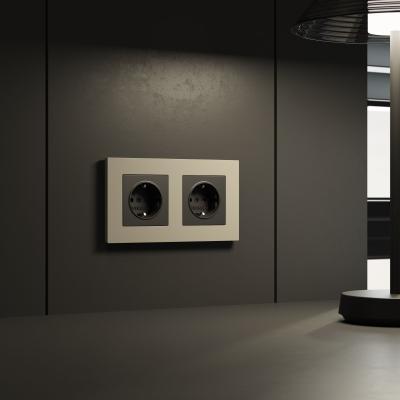 Фото Рамка пластиковая на 2 поста Werkel Slab W0022917 дымчатый софт