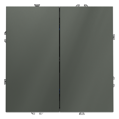 Фото Выключатель встраиваемый двухклавишный Voltum S70, титан, VLS020106