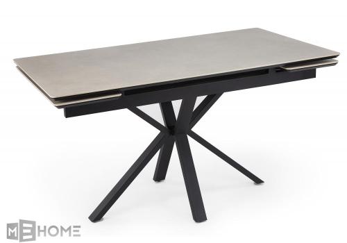 Фото Керамический стол Notta Старлайт 120 (180) carmen light grey / черный