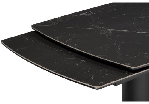 Фото Керамический стол Woodville Бовер 180(220) черный мрамор / дуб натуральный
