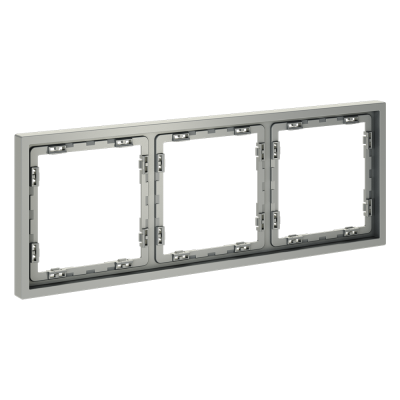 Фото Рамка пластиковая на 3 поста Voltum S70, сталь, VLS100305