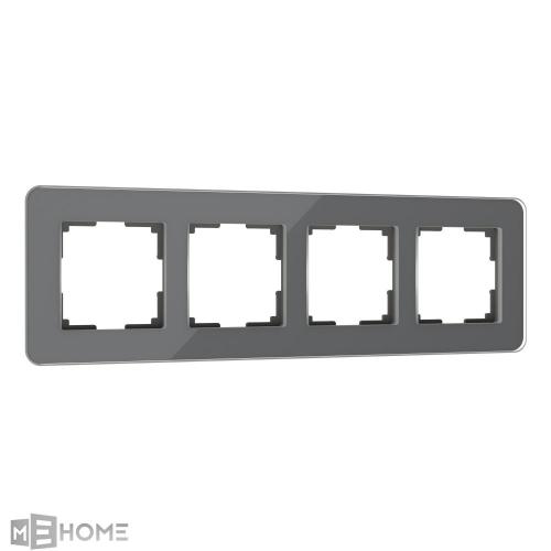 Фото Рамка из стекла на 4 поста Werkel Elite W0042440 графит