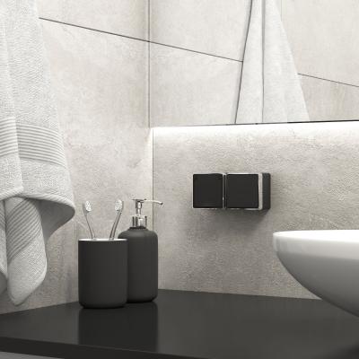 Фото Выключатель одноклавишный влагозащищенный Werkel Gallant W5010235 черный/хром