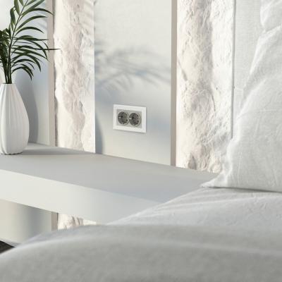 Фото Розетка двойная с заземлением Werkel W1272004 дымчатый