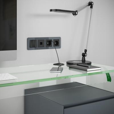 Фото Рамка из стекла на 4 поста Werkel Elite W0042440 графит