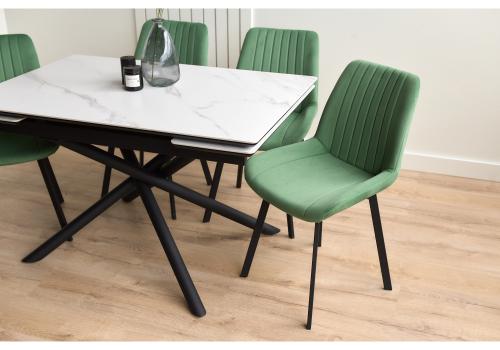 Фото Керамический стол Notta Мэриан 120(180) snow alpin white / черный