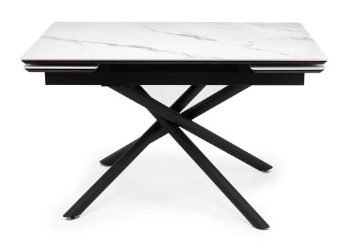 Фото Керамический стол Notta Мэриан 120(180) snow alpin white / черный