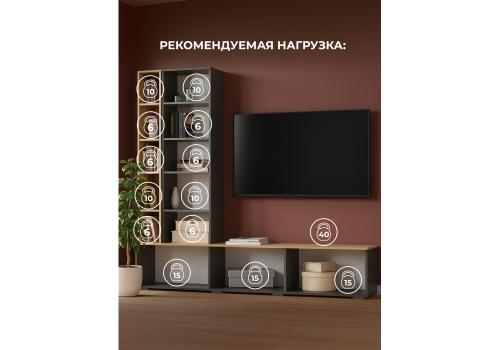 Фото ТВ-тумба Woodville Филеста графит / дуб вотан