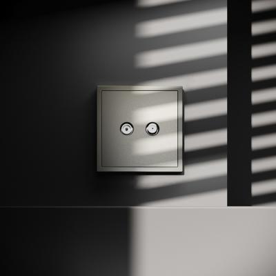 Фото Розетка телевизионная оконечная TV+SAT VOLTUM S70, шелк, VLS060404