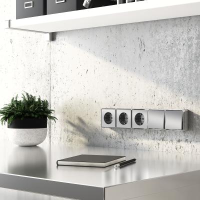 Фото Розетка с заземлением Werkel Gallant W5071006 серебряный