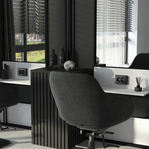 Фото Розетка двойная с заземлением Werkel Hammar W1272008 черный