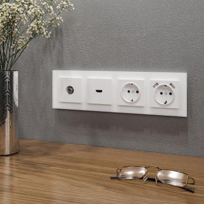 Фото Рамка из стекла на 4 поста Werkel Favorit W0041105 белый матовый