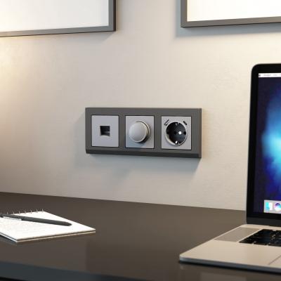 Фото Рамка из поликарбоната на 3 поста Werkel Stark W0031864 графит матовый