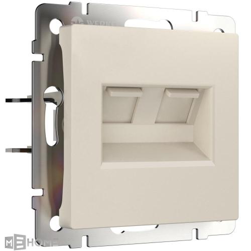 Фото Розетка двойная Ethernet RJ-45 Werkel W1181162 айвори матовый