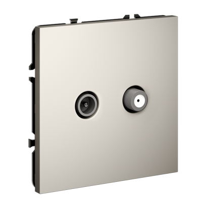 Фото Розетка телевизионная оконечная TV+SAT VOLTUM S70, кашемир, VLS060403